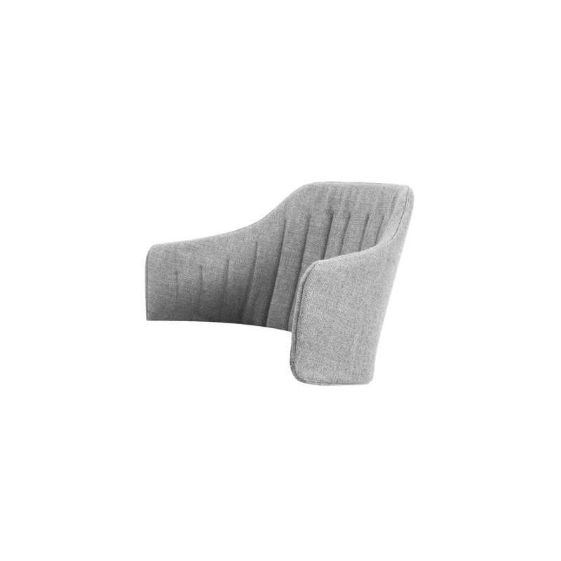 Choice Chair Indoor and Four Steel Legs Base with Upholstery Cover Set (Cane-line Ambience Seat-Back Cover), Light Gray