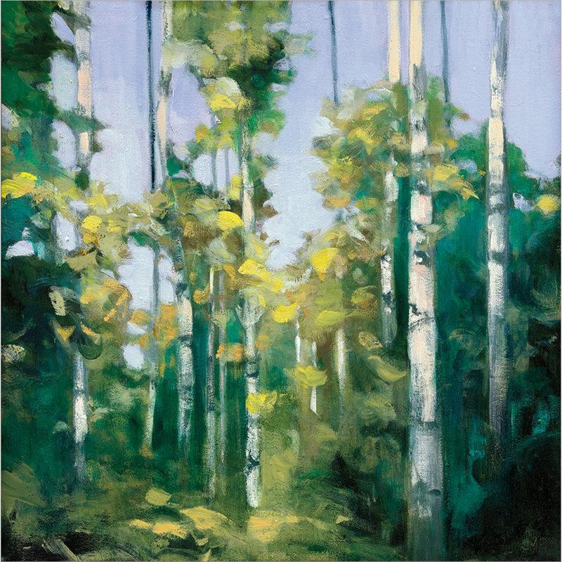 «Birches» par Julia Purinton - reproduction d'art sur toile tendue, H 12 po x l 12 po x P 1,5 po
