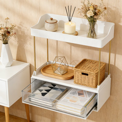 Organisateur de maquillage transparent à 3 tiroirs avec 5 niveaux, rangement de comptoir de salle de bain pour les soins de la peau, les parfums, les cosmétiques et les bijoux