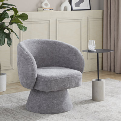 Chaise d'appoint pivotante en tissu gris