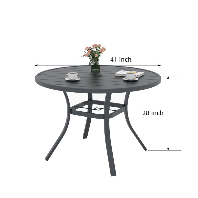 Outdoor Round Dining Table, 28" H x 41" W x 41" D