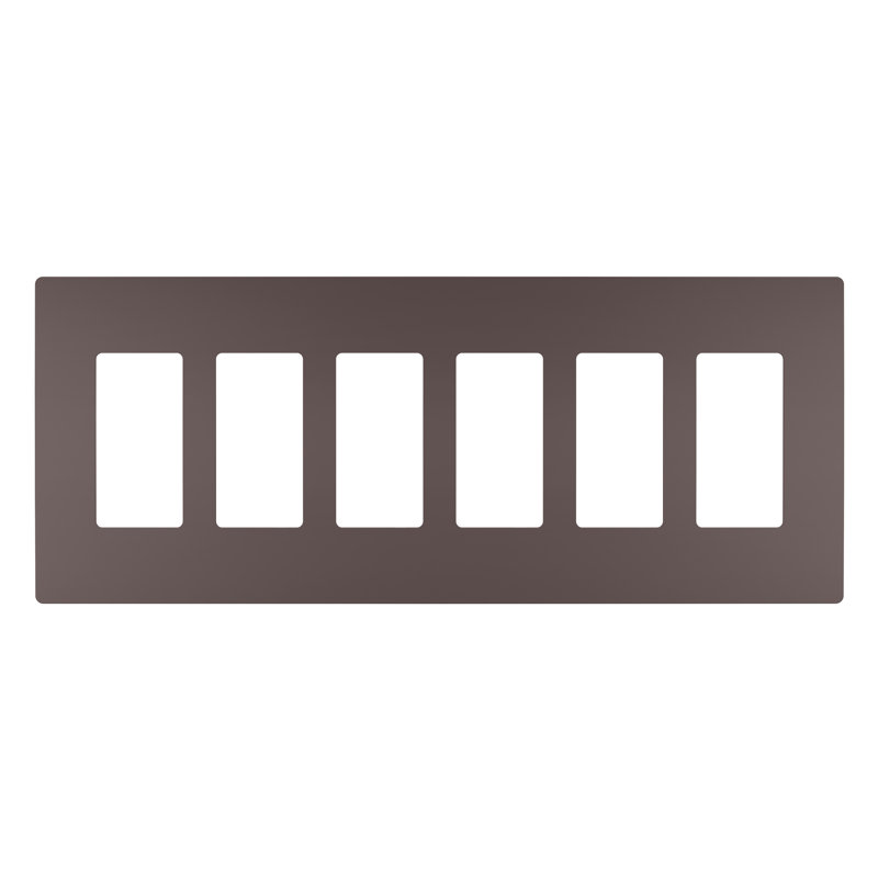 Radiant 6-Gang Decorator Rocker Screwless Wall Plate, Dark Bronze