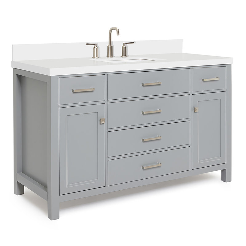 Ensemble de meuble-lavabo simple 55 po Abbate, gris