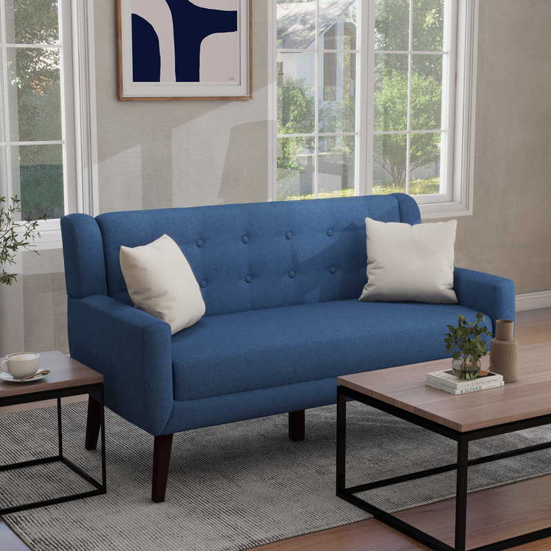 Jaqueze 159.9Cm Square Arms Sofa, Blue