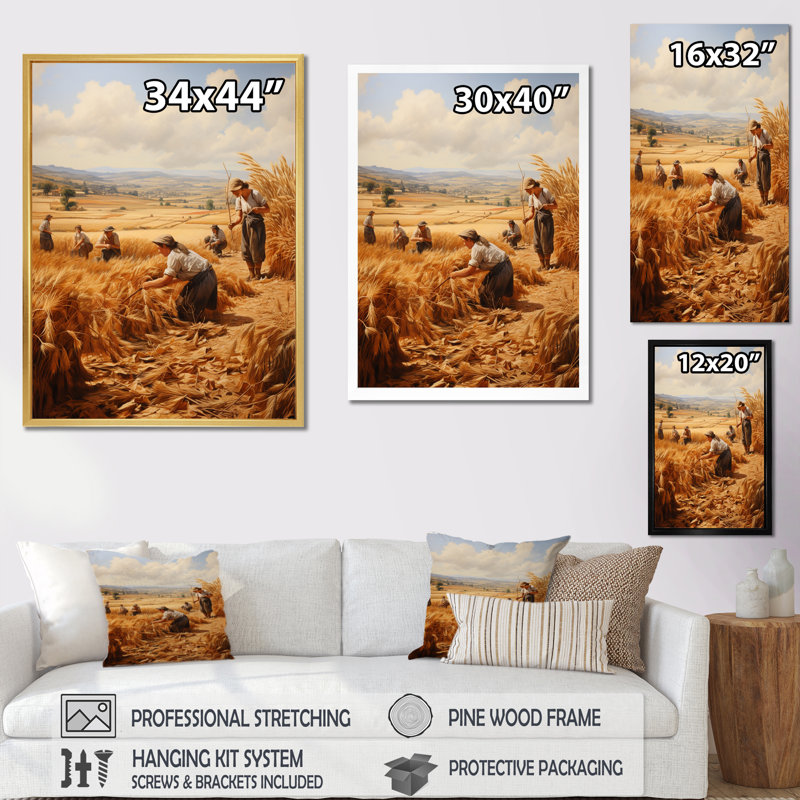 Sroda The Harvesters Jean François Millets, Toile tendue, H 44 po x l 34 po x P 1,5 po