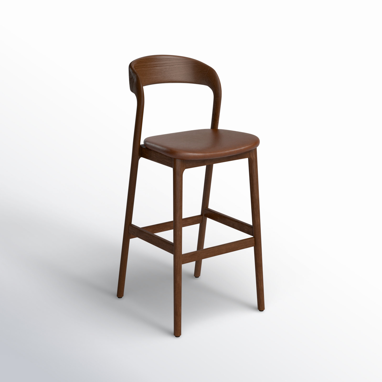 Kayla Bar Stool, Bar Stool (30.5" Seat Height), Sonoma Coco Genuine Leather/Umber Ash