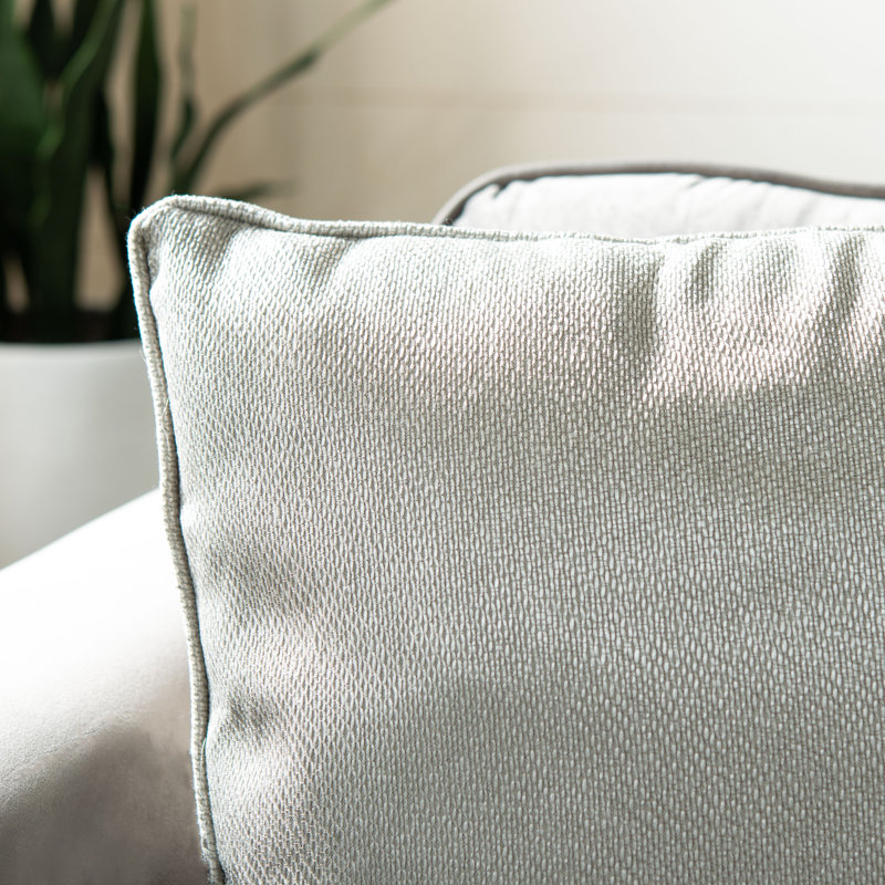 Raelyn 18" Square Light Grey Metallic Plush Pillow