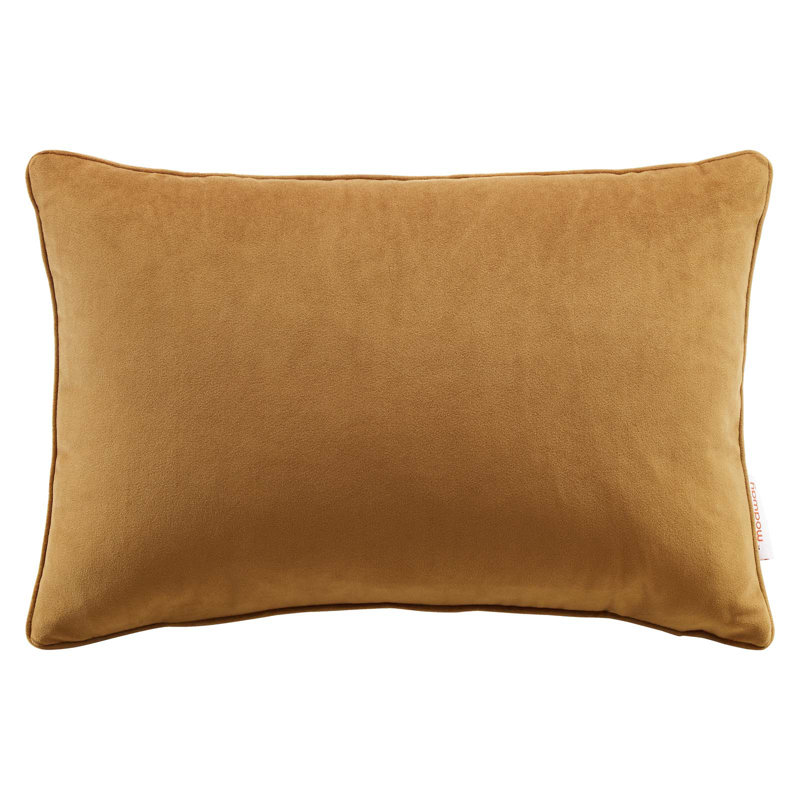 Coussin décoratif en velours lombaire Performance par Modway, Cognac, 12 po x 17,5 po