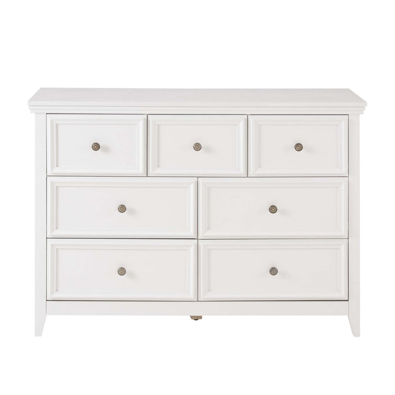 Modern 7-Drawer Dresser With Smooth Glide, Metal Handles, And Spacious Storage For Organized Living, White