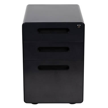AdirOffice 50-Compartment Black Mobile Wood Roll File Storage Organizer (2-Pack)