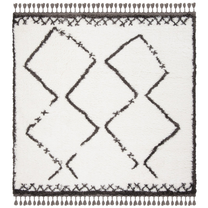 Allon Shag 200 Performance Geometric Rug, Square 6'7"
