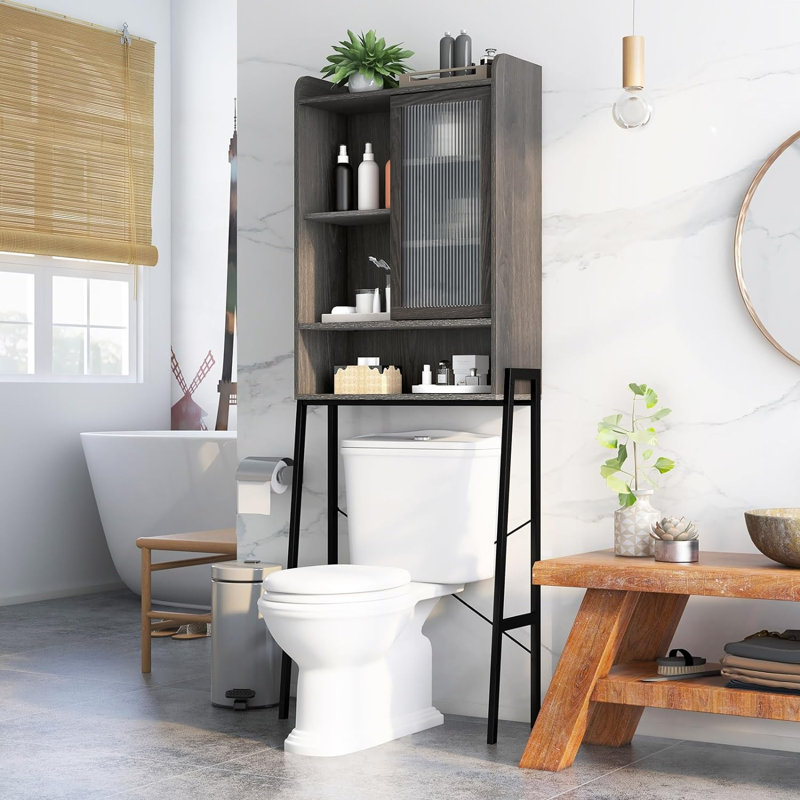 Aneya Freestanding Bathroom Shelves, Grey/Brown/Blue