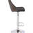 Contemporary Modern Bar Stool With Wood Back, Adjustable Height, And 360 Swivel In Weathered Oak Style Swivel, Diamond Finish