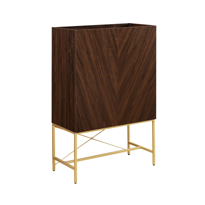 Accent Cabinet, Dark Walnut/Gold