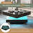 White Square High Gloss Coffee Table With 360° Rotating Top With 16-Color LED Light Tea Table-786605658