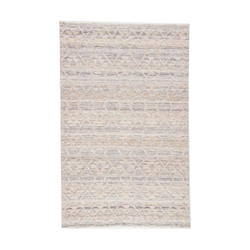 Raised Ikat Area Rug in Beige, Runner 2'6 x 8
