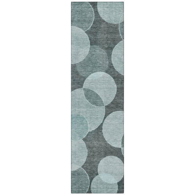 Machine Washable Indoor/Outdoor Chantille Teal Rug