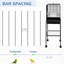 Cage à oiseaux noire en métal pour perroquets - Volière spacieuse avec support amovible, espace de nourriture et panier de perroquet d'intérieur de 45 pouces Pleasure Zone