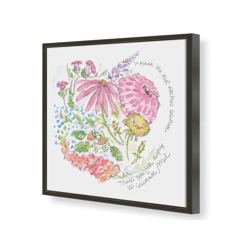 «Blooming with Joy» par Jessica Mingo, reproduction d'art, 36 W x 36 H, Black, Framed Print