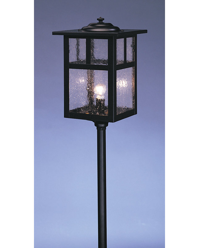 Mission LED Pathway Light, 20.5" H x 6" W / T - Bar, Satin Black, Clear Seedy