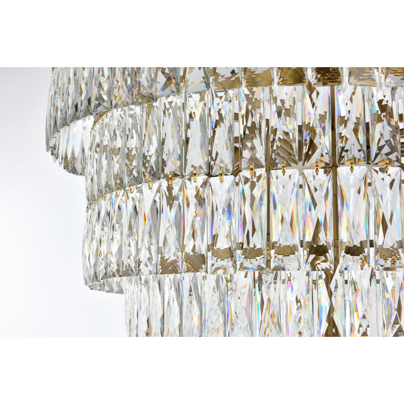 Lustre rectangulaire 41 pouces Iva, Or satiné