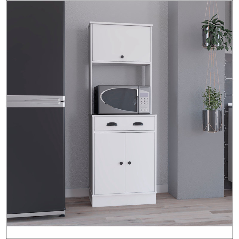 White 2-Cabinet Kitchen Pantry, White