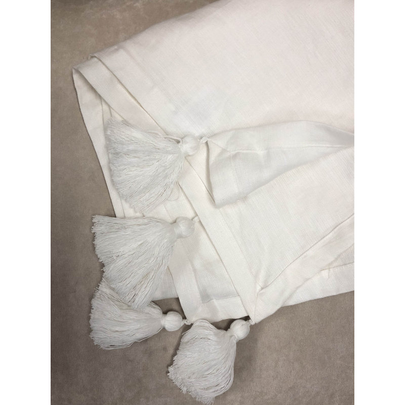 100% Linen Throw With Tassels