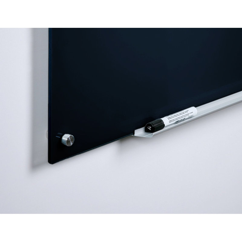 Panneau de verre magnétique mural noir, 36 po x 72 po