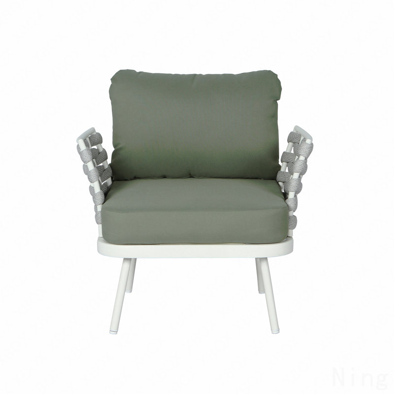 Ensemble de 4 pièces d'extérieur blanc cassé et vert Mariano Steel