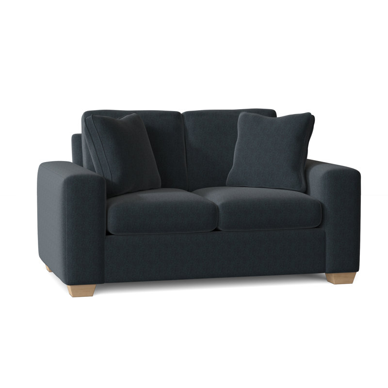 Causeuse à accoudoirs carrés de 64 po avec coussins réversibles Anastase, Brut, Copen Jango