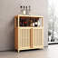 Grande armoire de rangement en bambou avec tablettes pour salle de bain et salon-1503554317