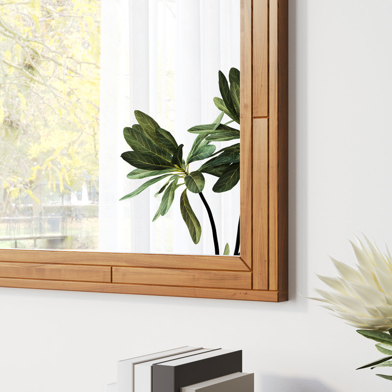 30X30" Modern Wood Square Flat Mirror
