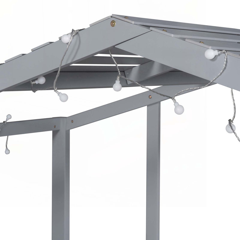 Lit mezzanine avec échelle et glissade, gris