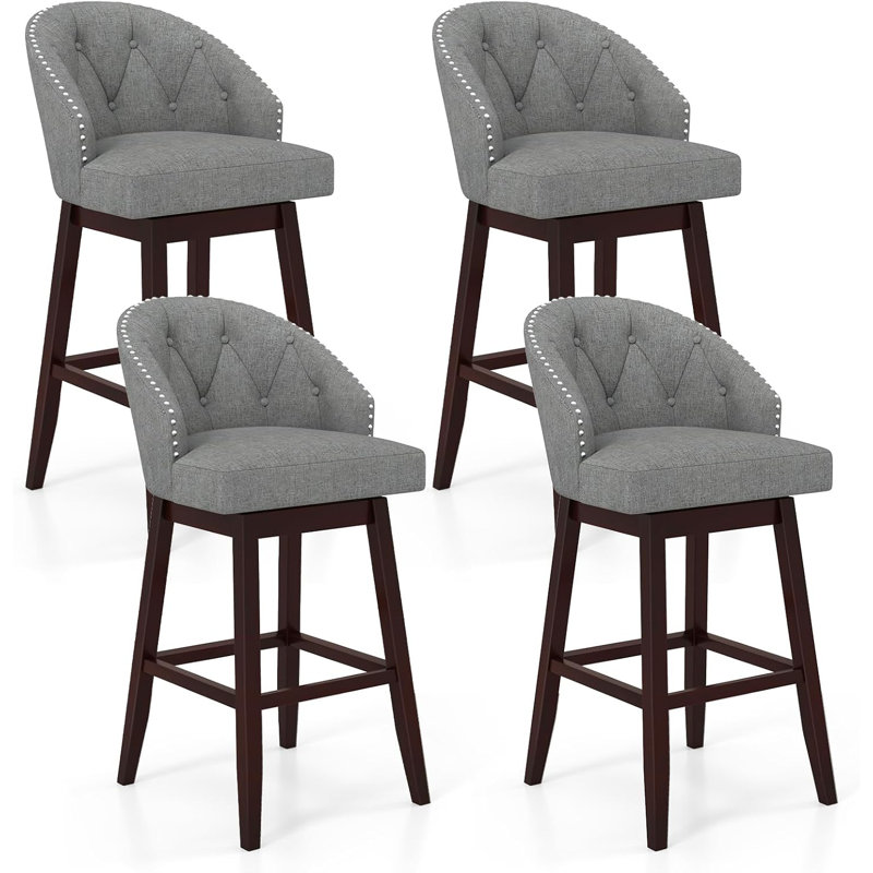 Mandica Swivel Upholstered Counter Stool, 4