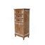 Armoire de rangement rustique en bois avec porte découpée décorative et 3 tiroirs, grand organisateur étroit pour le salon, la chambre à coucher-2101884592