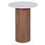 Table d'appoint cylindrique ronde en marbre et bois cannelé