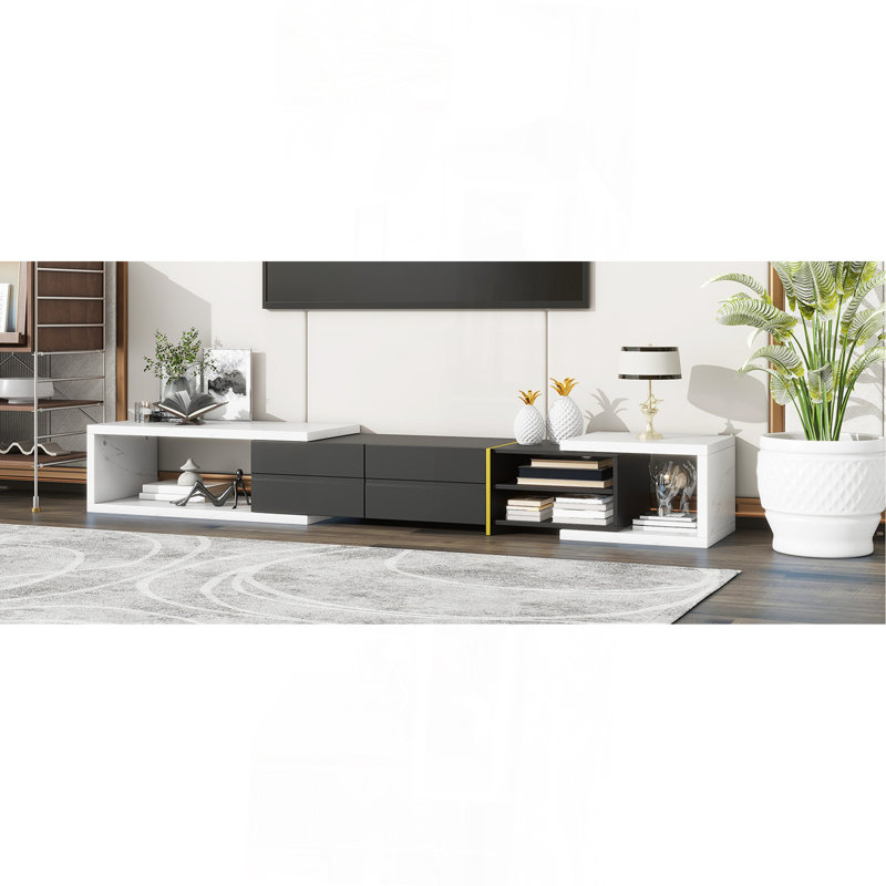 Meuble télé polyvalent et élégant pour une installation de divertissement moderne, Noir / blanc