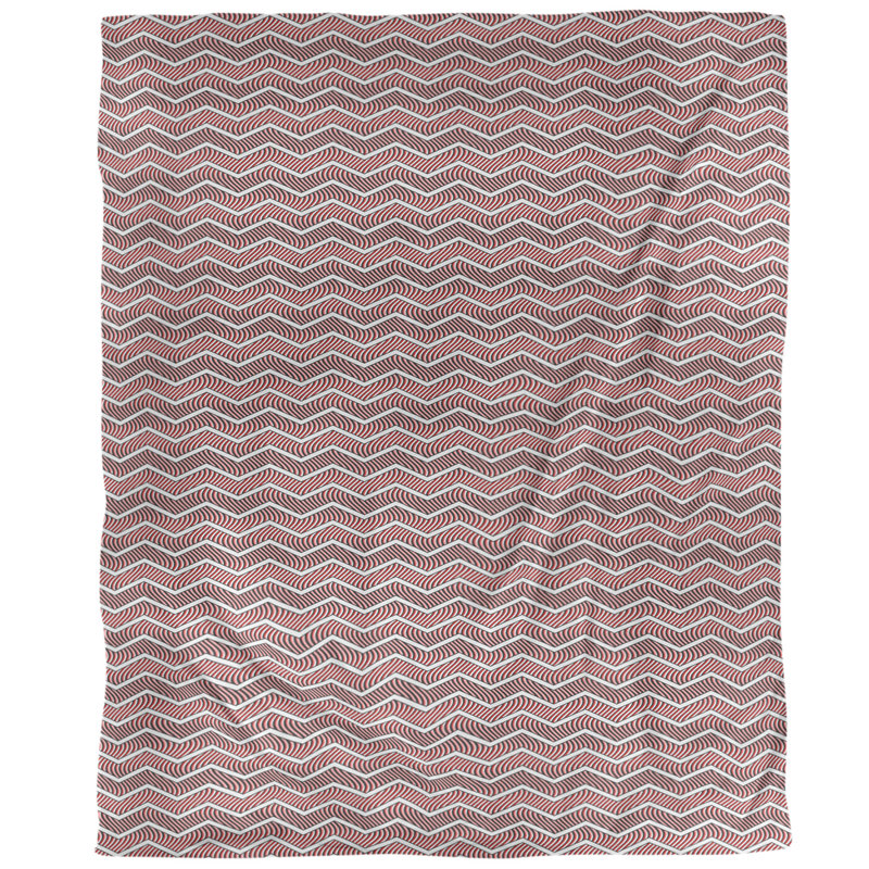 Housse de couette simple Rhonda Cheval Wavy Chevrons, Housse de couette pour lit simple, Rouge, Microfibre