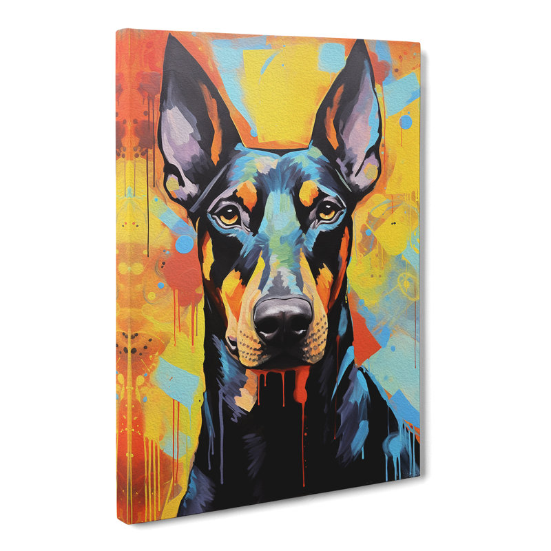 Doberman Expressionism - Wrapped Canvas, 76cm H x 50cm W x 3cm D