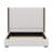 Tall Headboard Upholstered Bed With Vertical Striped And Wingback Design