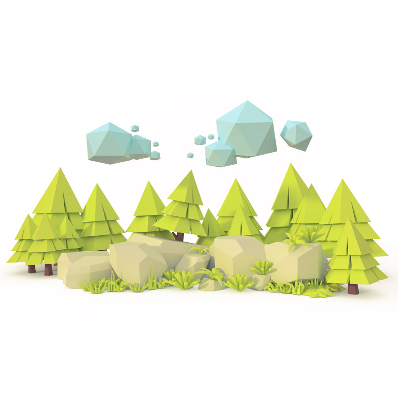 Forest Valley Rock - Wrapped Canvas Print, 30cm H x 46cm W x 3.8cm D