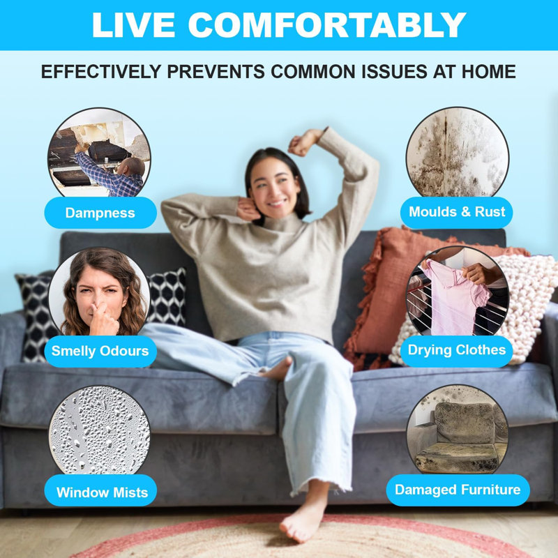 Rebrilliant Pack Of 12 Hanging Interior Wardrobe Dehumidifier Ideal To Stop Damp, Mould Mildew And Condensation