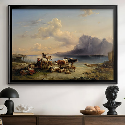 Norwegian Fjord Landscape (Sognefjord)-August Wilhelm Leu-Framed Gallery Wrapped Canvas-1849