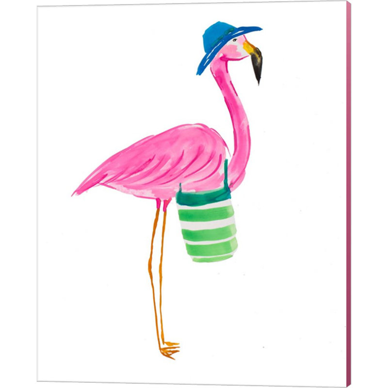 «Beach Flamingo» par Julie Derice, art sur toile (ensemble de 2)