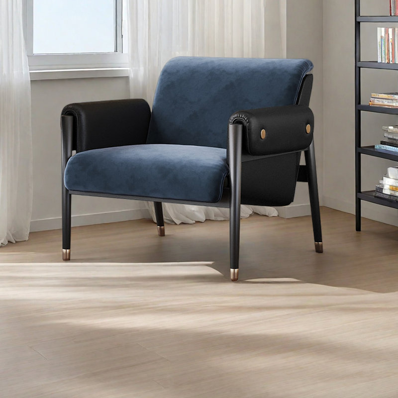 Chaise d'appoint Minimalist Elegant, Mélange de polyester bleu marine