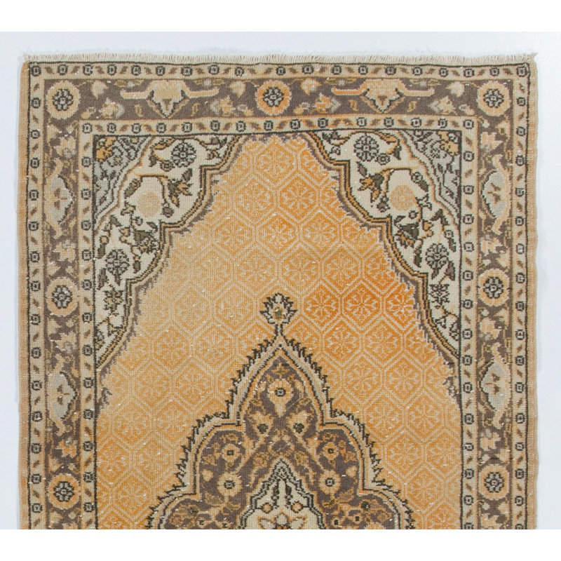Tapis rétro Anatolian Oushak. Tapis noué à la main, revêtement de sol