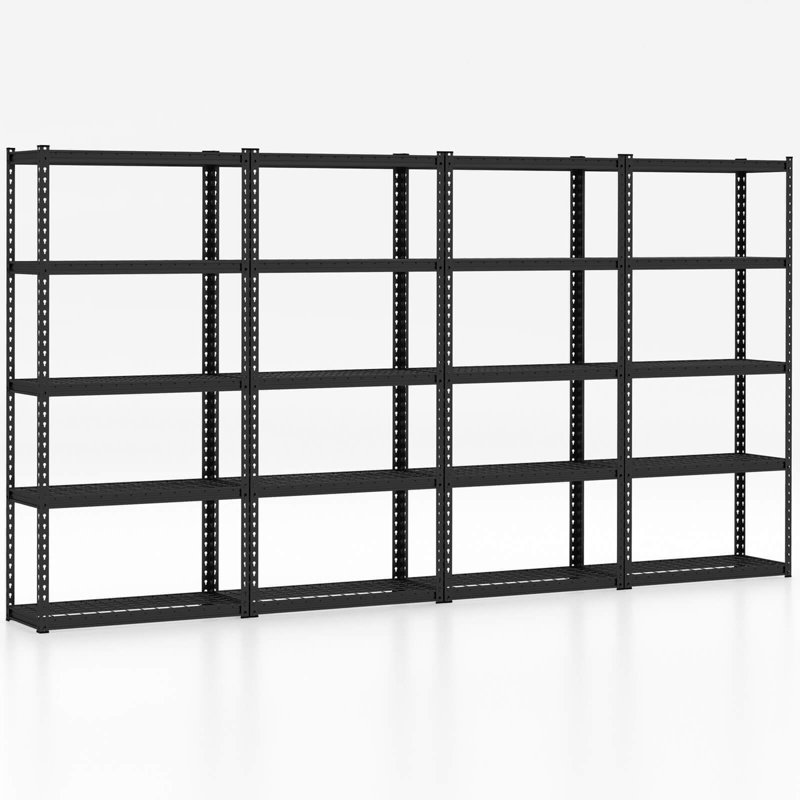 Rayonnage Martella, H 72 po x l 142 po x P 15,5 po, Noir