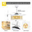 42" Retractable Boho Ceiling Fan with Light and Remote Control, 6 Speed Quiet DC Motor for Living Room, Bedroom