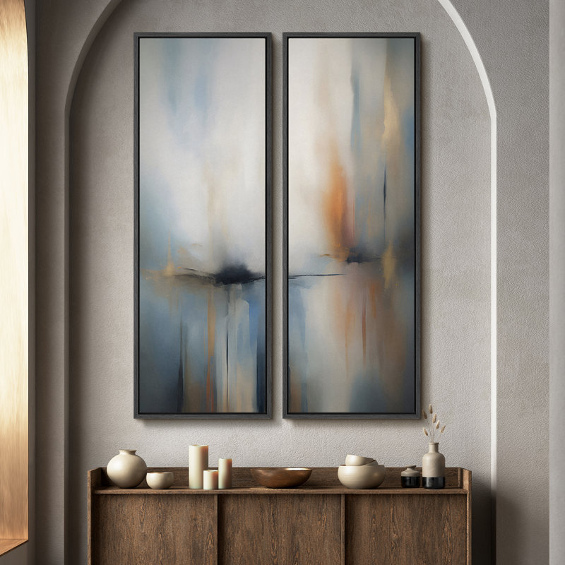 Ensemble de 2 toiles encadrées 20 x 60 pouces Luxury Modern, Noir