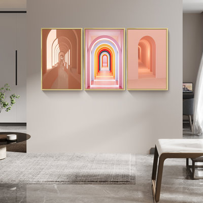 Élégant art mural encadré en aluminium - Ensemble de 3 reproductions encadrées en aluminium sur toile noire
